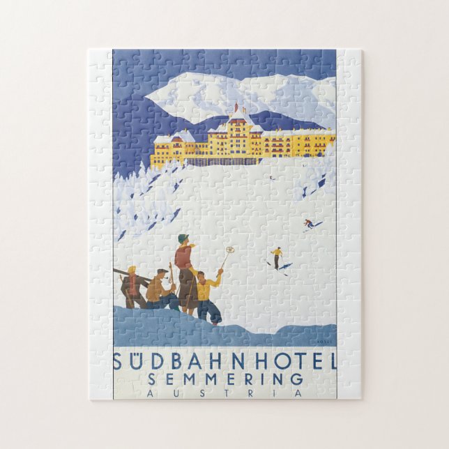 Sudbahn Hotel Semmering Vintage Travel Poster Jigsaw Puzzle (Vertical)