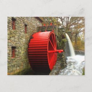 Sudbury Grist Mill Water Wheel Postcard