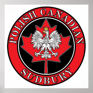 Sudbury Round Polish Canadian Leaf Poster
