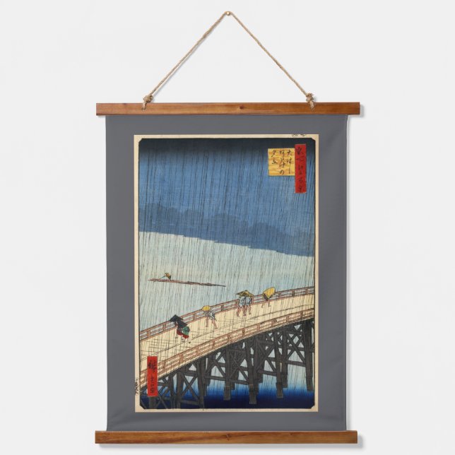 Sudden Rain, Hiroshige Hanging Tapestry (Front)