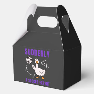 Suddenly a soccer expert favor box