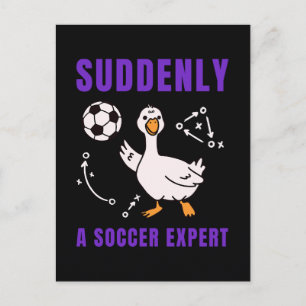 Suddenly a soccer expert holiday postcard