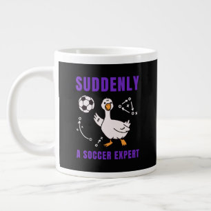 Suddenly a soccer expert large coffee mug