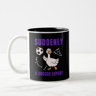 Suddenly a soccer expert Two-Tone coffee mug