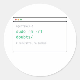 sudo rm -rf doubts/ - Dev Sticker Gift