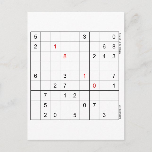 Sudoku Birthday Card 18-10 (Front)