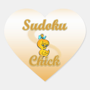 Sudoku Chick Heart Sticker