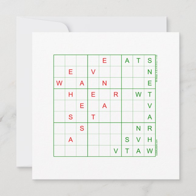 Sudoku Christmas Holiday Card - We've seen a star (Front)