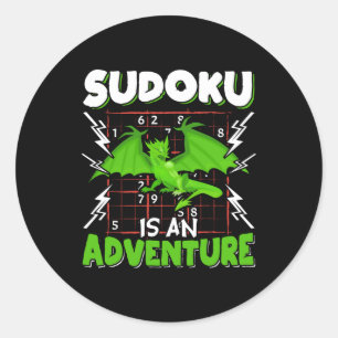 Sudoku is an Adventure Puzzle Lover Classic Round Sticker
