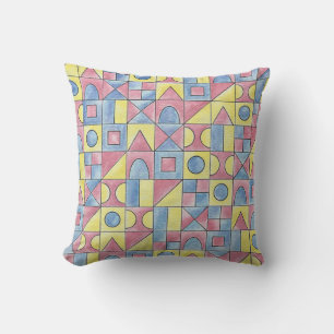 Sudoku One-Modern Bauhaus Geometric Art Outdoor Pillow