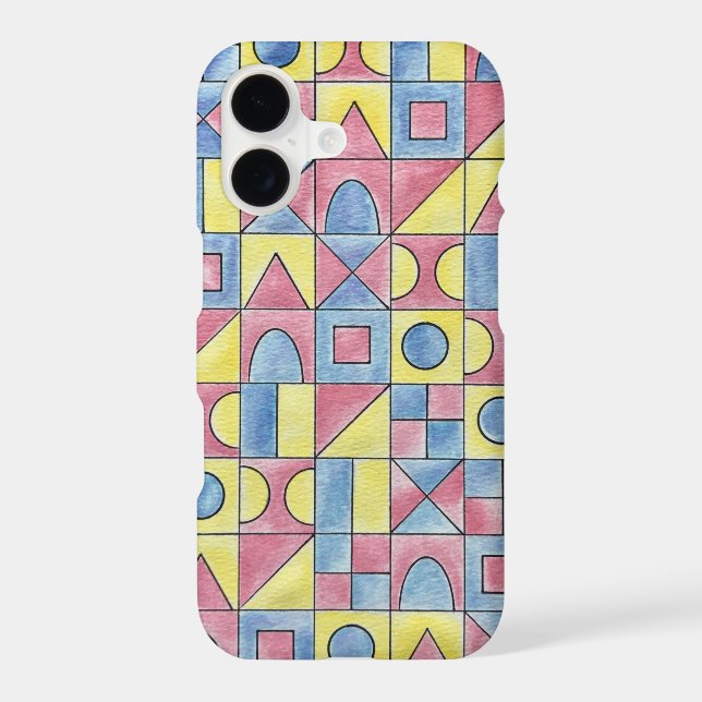 Sudoku One-Modern Bauhaus Geometric Watercolor Art (Verso)