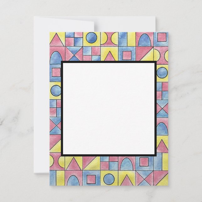 Sudoku One-Modern Geometric Watercolor Art Card (Front)