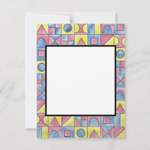 Sudoku One-Modern Geometric Watercolor Art Card