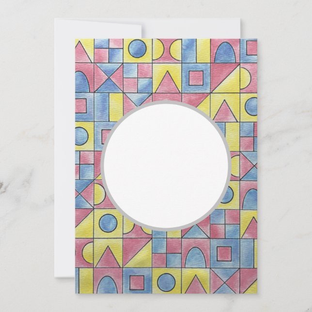 Sudoku One-Modern Minimalist Bauhaus Geometric Art Invitation (Front)
