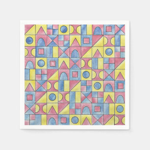 Sudoku One-Modern Minimalist Bauhaus Geometric Art Napkin