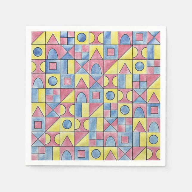 Sudoku One-Modern Minimalist Bauhaus Geometric Art Napkin (Front)