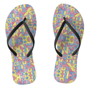 Sudoku One-Modern Minimalist Bauhaus Geometric Flip Flops