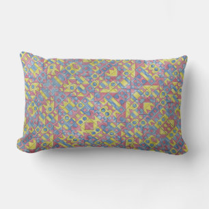 Sudoku One-Modern Minimalist Bauhaus Geometric Lumbar Pillow