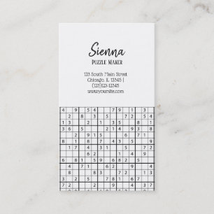 Sudoku pattern business card