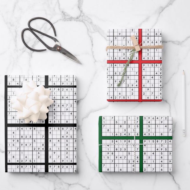 Sudoku Puzzle papier d'enveloppement de conception (Recto)
