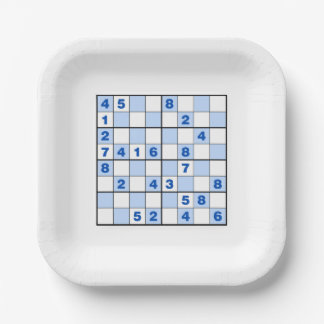 Sudoku Puzzles Paper Plate