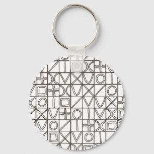 Sudoku Two-Black And White Abstract Art Keychain