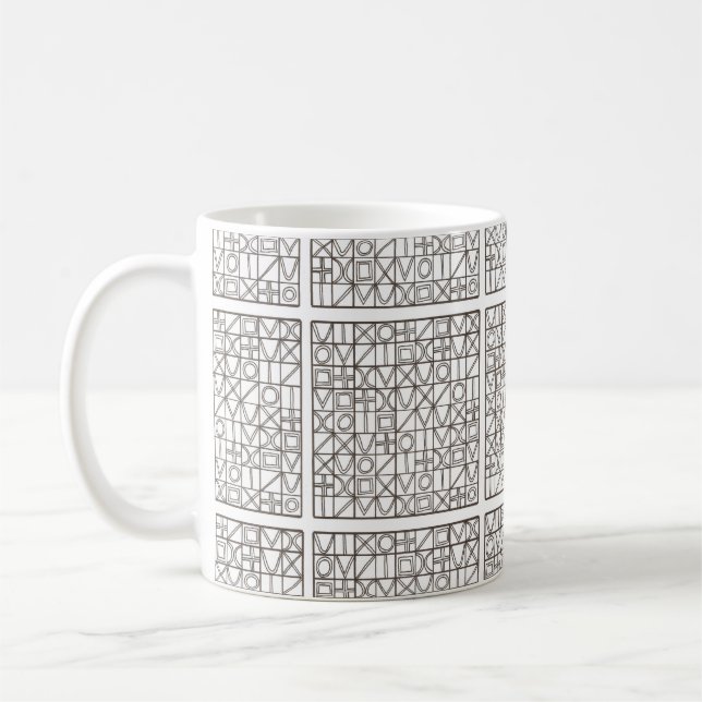 Sudoku Two-Black And White Modern Minimalist  Coffee Mug (Left)