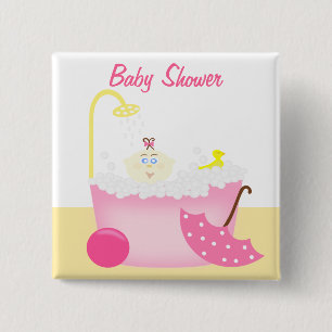 Sudsy Bathtub Pink Baby Girl Shower Pin