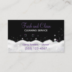 Sudsy Bubbles Design House Cleaning Service Business Card