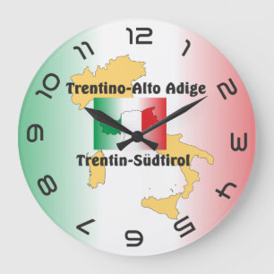 Südtirol – Alto Adige - Italien - Italia Uhr Large Clock