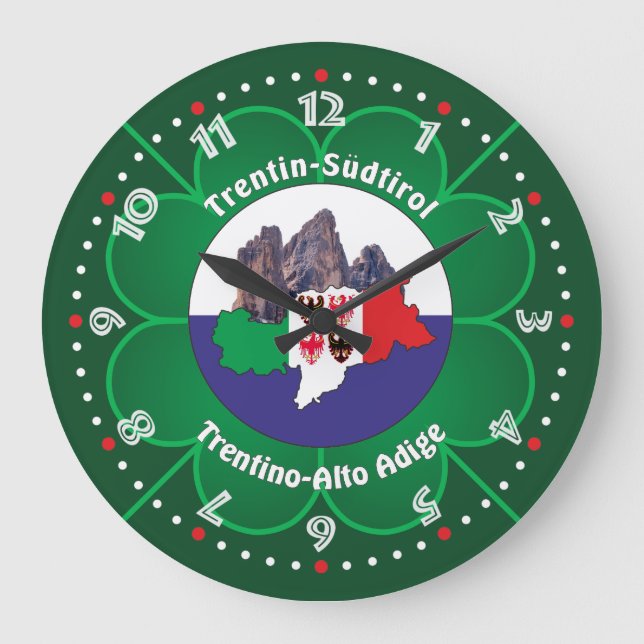 Südtirol – Alto Adige - Italien - Italia Uhr Large Clock (Front)