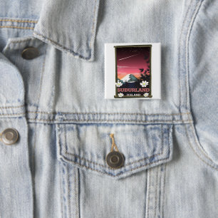 Suðurland Iceland travel poster 2 Inch Square Button