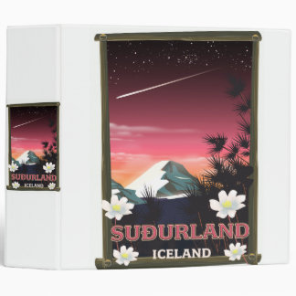 Suðurland Iceland travel poster Binder