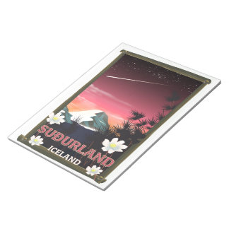 Suðurland Iceland travel poster Notepad