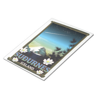 Suðurnes iceland travel poster notepad
