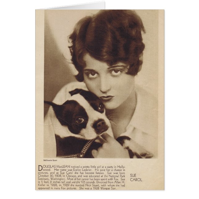 Sue Carol with Boston Terrier (Front)