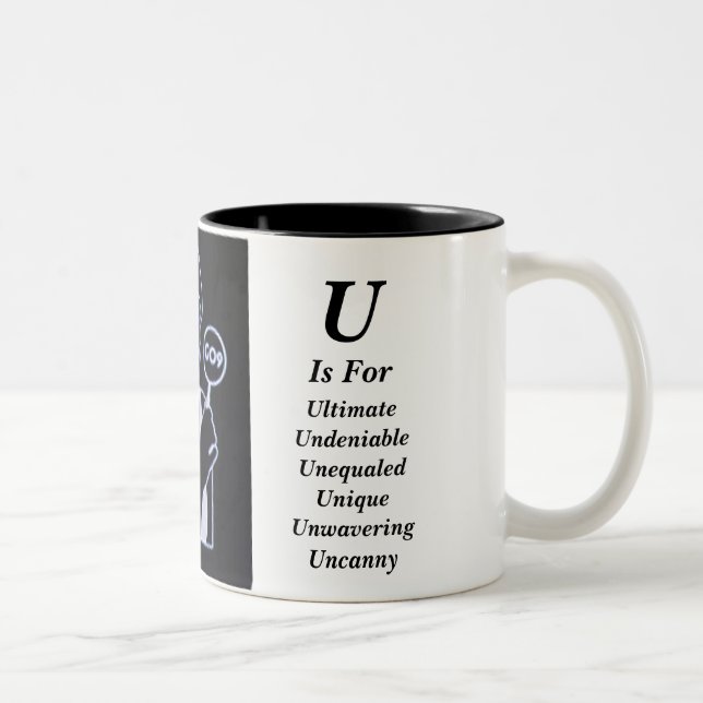 Sue_Grafton_0001, Sue_Grafton_Black, U, Is For,... Two-Tone Coffee Mug (Right)