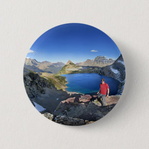 Sue Lake Overlook 2 - Glacier National Park Inch Round Button