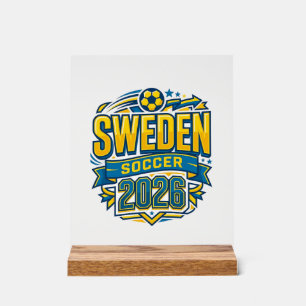Suède Football 2026 Football Gras Typographie Pays