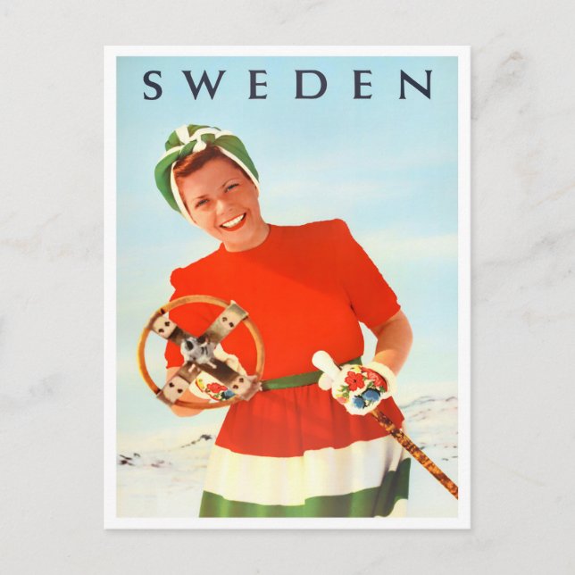 Suède vintage travel Carte postale (Devant)