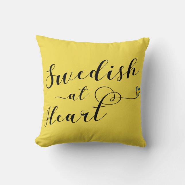 Suédois Au Coeur Jeter Coussin (Recto)