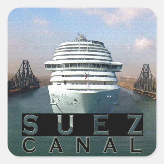 Suez Canal Square Sticker (Front)