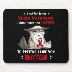 Suffer From Brain Aneurysm Awareness Fun Cat Mouse Pad