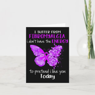 Suffer From Fibromyalgia Awareness Butterfly Purpl Card