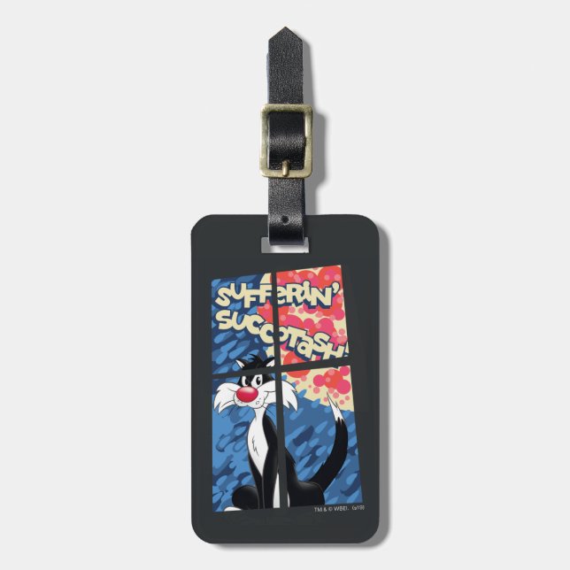 "Sufferin' Succotash" SYLVESTER™ Behind Window Luggage Tag (Front Vertical)