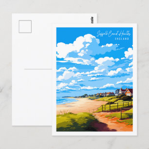 Suffolk Coast Heaths England vintage travel place Postcard