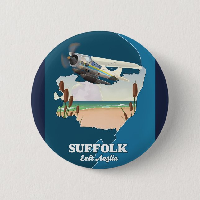 Suffolk east anglia map 2 inch round button (Front)