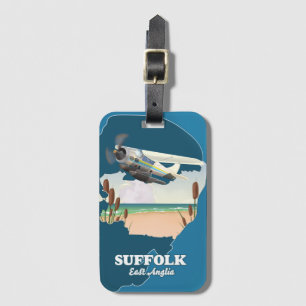 Suffolk east anglia map luggage tag