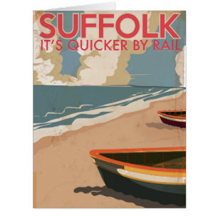 Suffolk England Vintage Travel Poster
