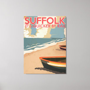 Suffolk England Vintage Travel Poster Canvas Print